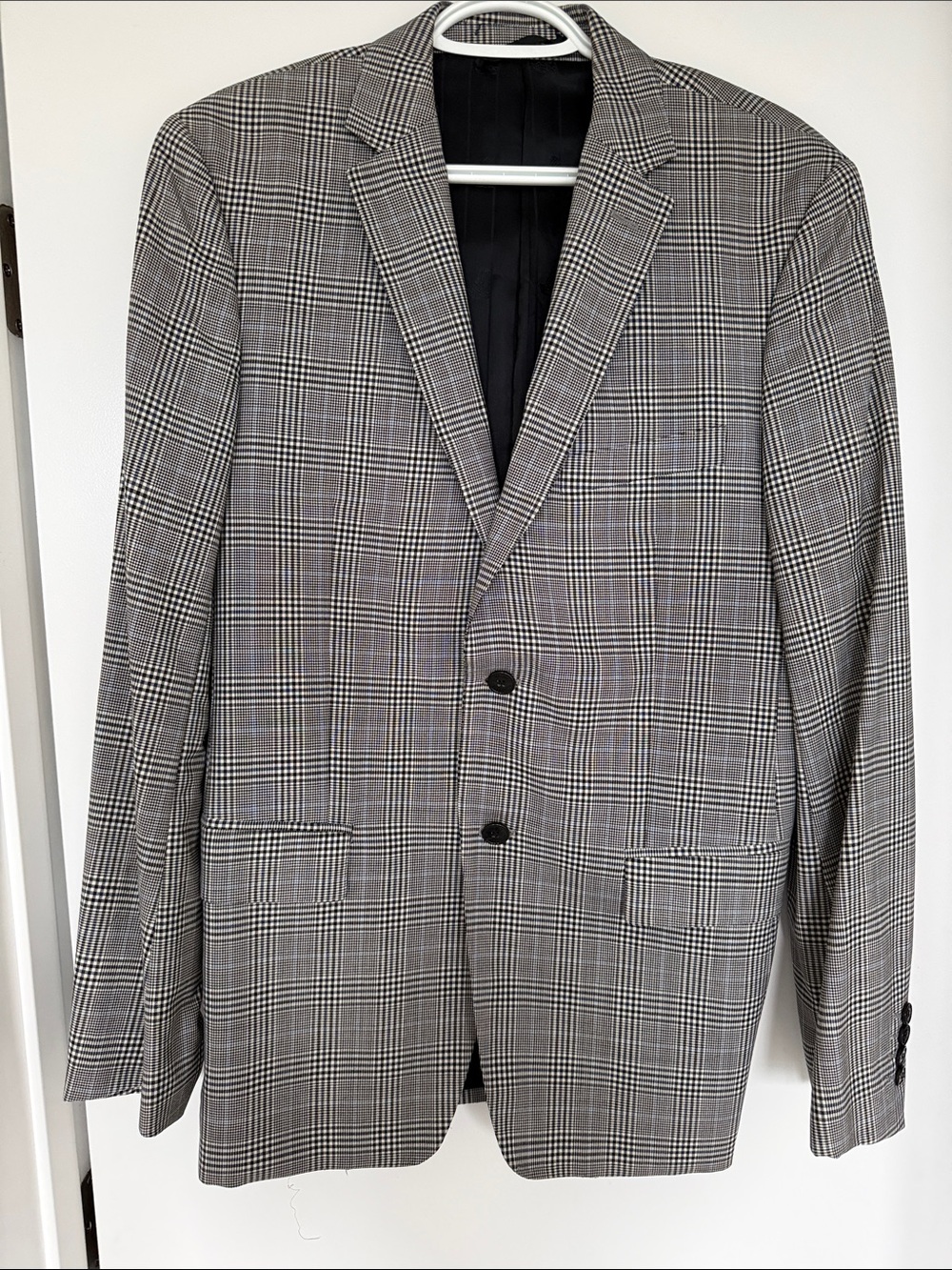 Versace Black and Gray Glen Plaid Sport Coat